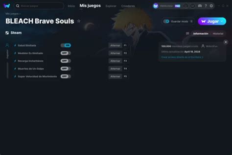Captura de pantalla del menú de opciones de Bleach Brave Souls mostrando la configuración de anuncios.