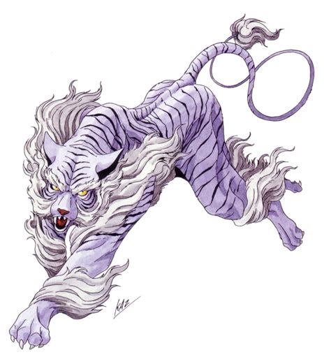 Ilustración del tigre blanco Byakko