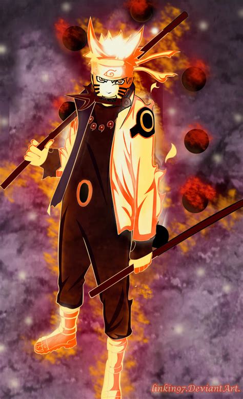 Representación de Naruto en Modo Sabio de los Seis Caminos con Gudoudamas