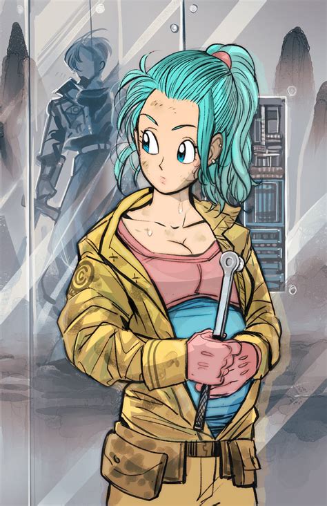 Página de manga hentai a color con Bulma