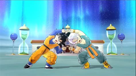 Goten y Trunks preparándose para la Fusión
