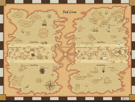 Mapa de Whole Cake Island con la ruta de Luffy