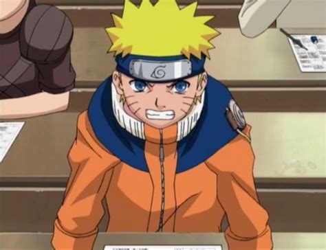Naruto enfrentando la décima pregunta del examen chūnin