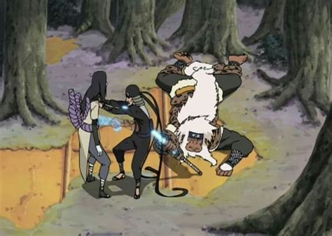 Ilustración del Tercer Hokage utilizando el Sello de la Muerte contra Orochimaru
