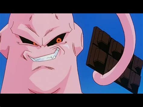 Majin Buu transformando a alguien en chocolate