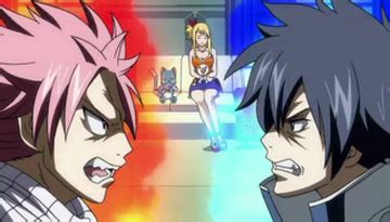 Gray en calzoncillos peleando con Natsu