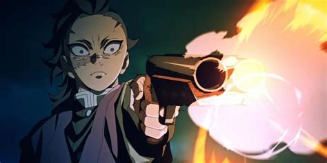 Genya Shinazugawa disparando su escopeta