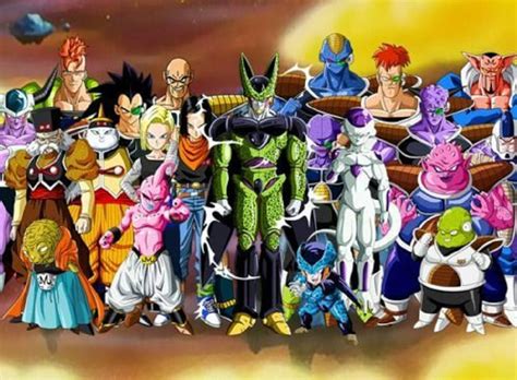 Ilustración de varios villanos de Dragon Ball