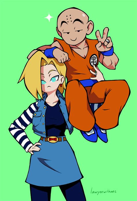 Krillin y Androide 18