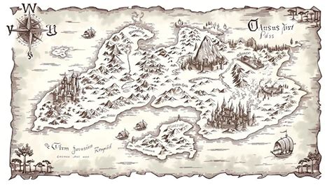 Mapa detallado de una isla ficticia de One Piece