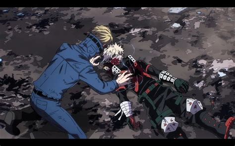 Imagen de la explosión final entre Todoroki y Deku