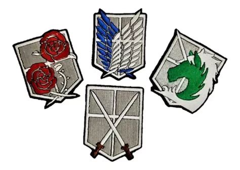 Diseño de la funda nórdica de Attack on Titan con los emblemas de las divisiones militares