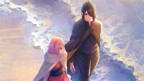 Sakura Haruno perseguindo Sasuke Uchiha na floresta.