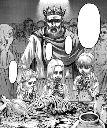 Ilustración del ending de Shingeki no Kyojin con las hijas del Rey Fritz