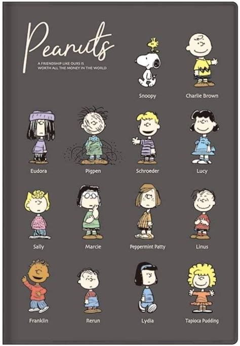Personajes de Peanuts con Snoopy
