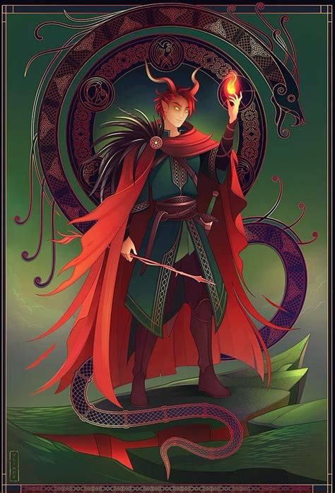 Ilustración de Loki como el Dios Serpiente