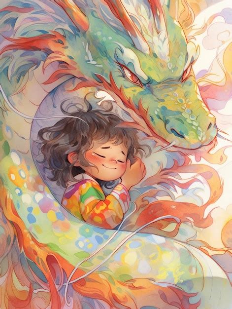 Ilustración de Nina en forma de dragón