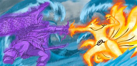 Kurama con el Susanoo de Sasuke
