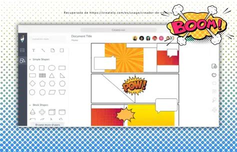 Captura de pantalla de una herramienta para crear cómics