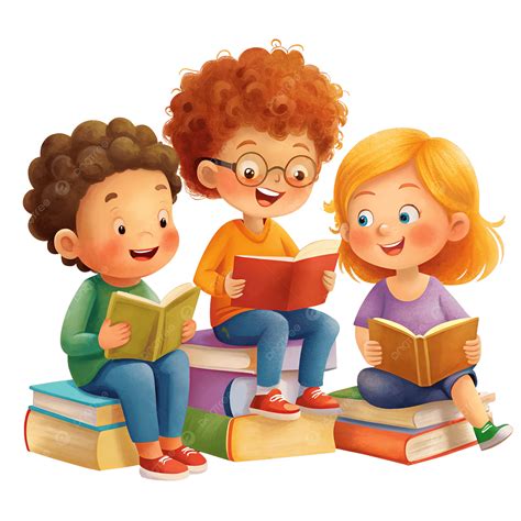 Ilustración de niños leyendo una novela gráfica