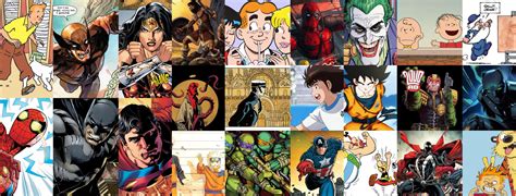 Collage de logos de cómics famosos