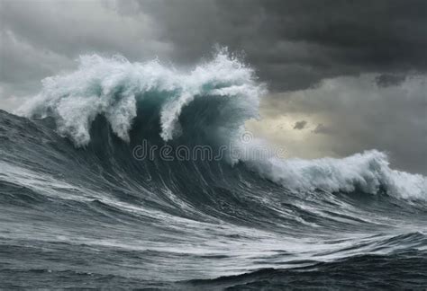 Ilustración de Tsunami nadando en el océano