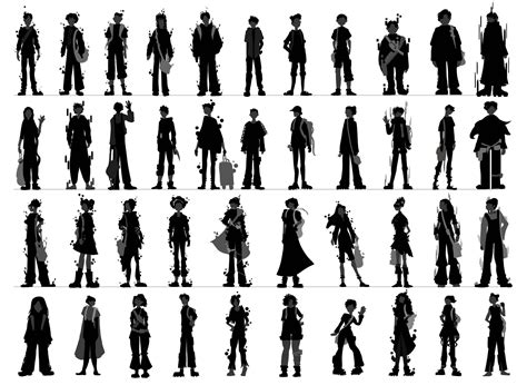 Ejemplo de siluetas de personajes icónicas