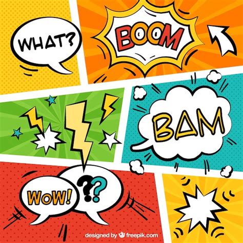 Onomatopeyas de cómics con diferentes estilos