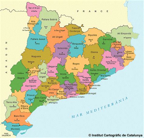 Mapa de Catalunya con puntos de interés cultural