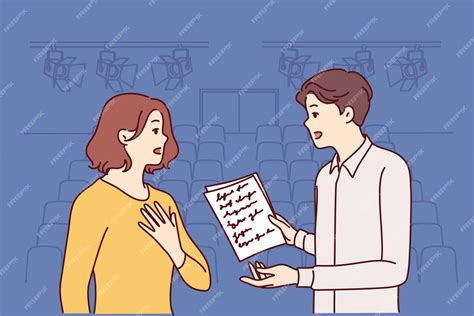 Pareja de actores ensayando un sketch cómico