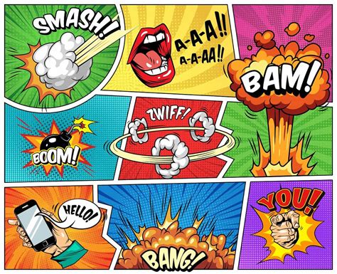 Ilustración de diferentes herramientas para crear cómics