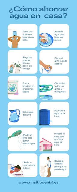Infografía con consejos para ahorrar agua en casa