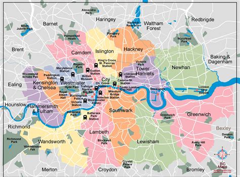 Mapa de Londres con zonas de infección
