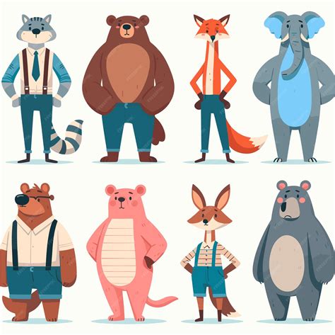 Ilustración de personajes animales antropomorfos de Las 5 Tierras
