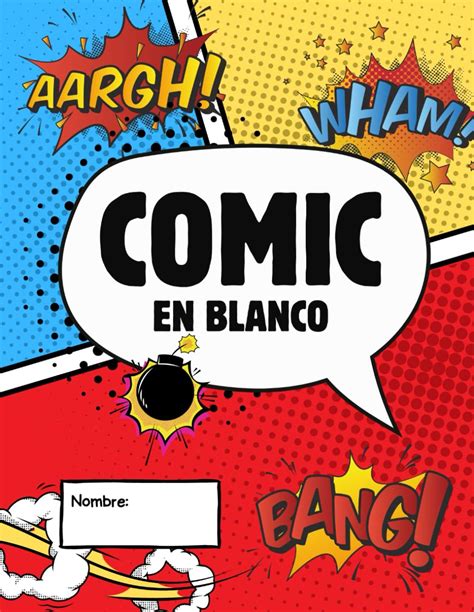 Portada de un cómic en blanco con espacio para dibujar el título y personajes