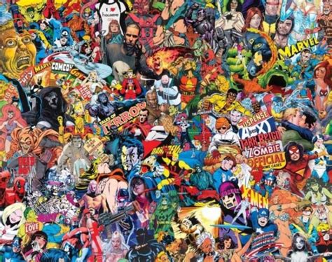 collage de portadas de cómics de superhéroes de los años 80