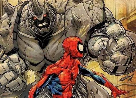 Viñeta de Spider-Man enfrentándose a un villano inspirado en un animal