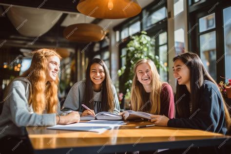 Grupo de chicas adolescentes en una situación cómica
