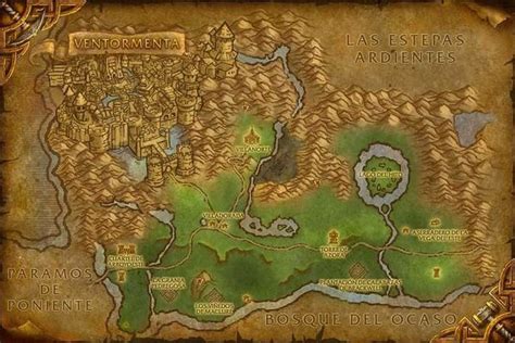 Mapa del Bosque de Elwynn y Villadorada en World of Warcraft