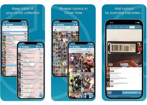Interfaz de aplicación para leer cómics en un smartphone