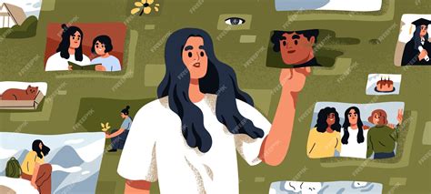 Ilustración de una familia recordando el pasado