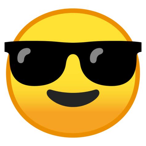 Icono de cara sonriente con gafas de sol