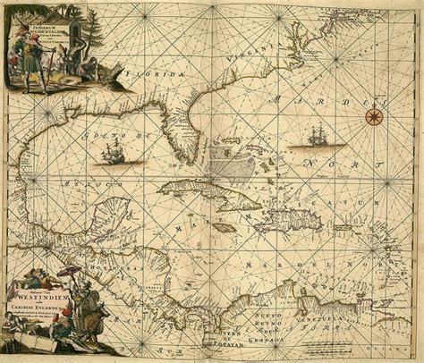Mapa del Caribe en el siglo XVIII