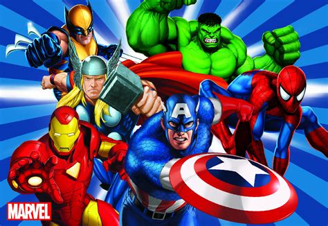 Montaje de varios superhéroes clásicos de Marvel