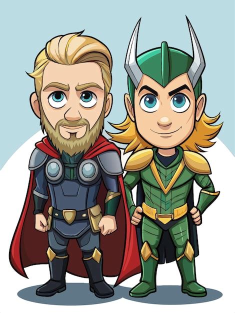 Ilustración de Thor y Loki
