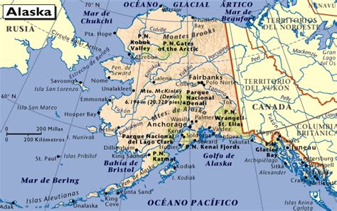 Mapa de Alaska señalando la ubicación de Barrow