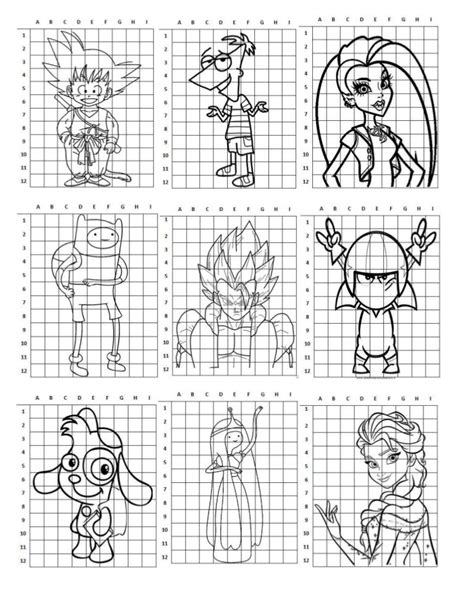Cuadrícula para dibujo de personajes