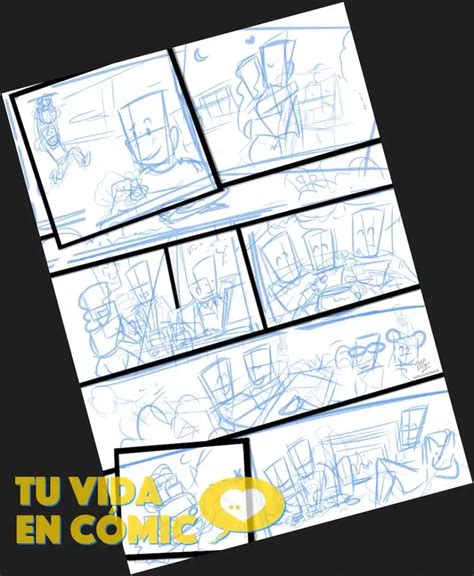 Proceso de dibujo de un cómic, desde boceto hasta arte final