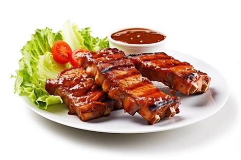 Plato de costillas a la barbacoa