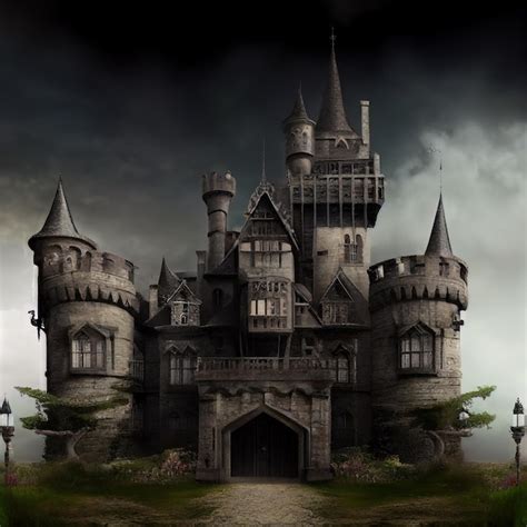 Imagen de un castillo antiguo con un ambiente misterioso